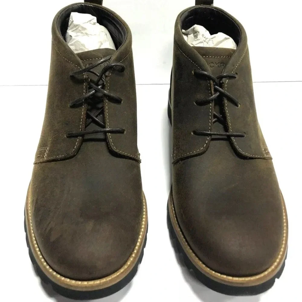 Rockport Men’s Charson Brown Leather Ankle Boots Size 7.5M